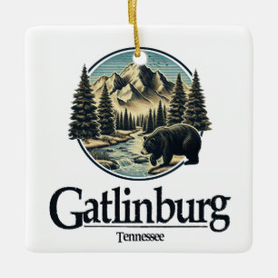 Gatlinburg Tennessee Underbara rökiga berg Julgransprydnad Keramik