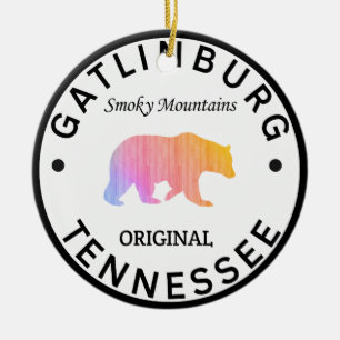 Gatlinburg Tennessee Underbarare rökiga berg Julgransprydnad Keramik