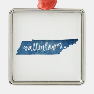 Gatlinburg Tennessee Wood Grain Julgransprydnad Metall
