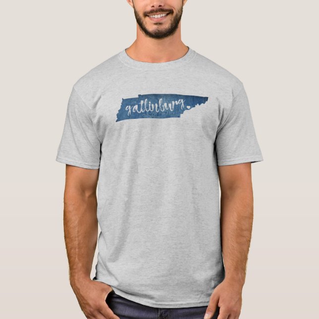 Gatlinburg Tennessee Wood Grain T Shirt (Framsida)