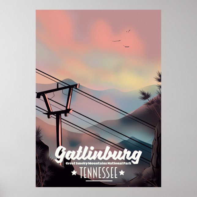 Gatlinburg Underbar Smoky Mountains Tennessee Poster (Framsidan)