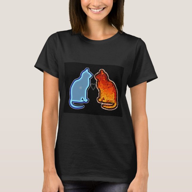 gato agua y fuego t shirt (Framsida)