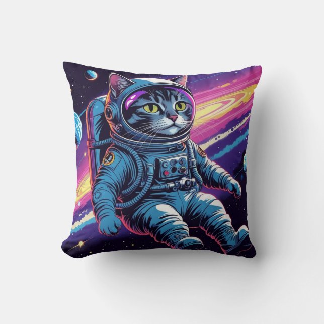 Gato Astronauta Divertida – Meowt of This World Kudde (Framsida)