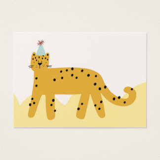 Gato cumpleañero con tonos amarillos visitkort