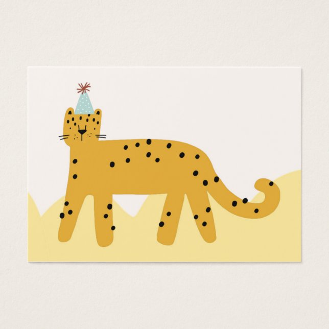 Gato cumpleañero con tonos amarillos visitkort (Framsidan)