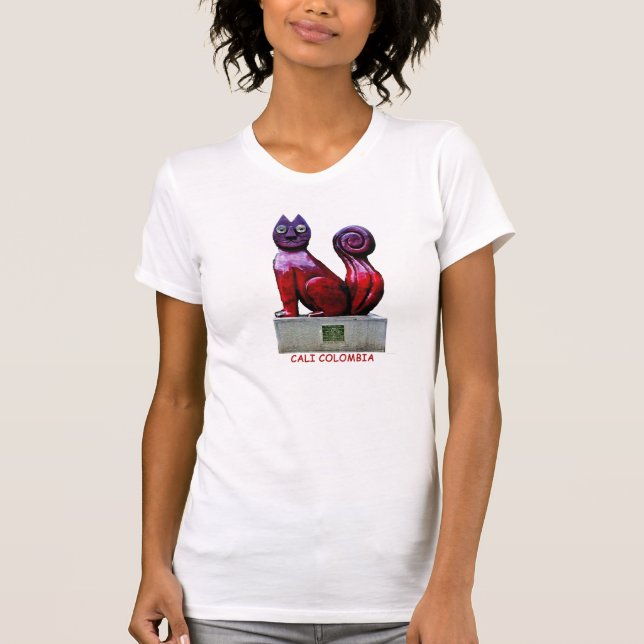 Gato de Tarjeta, Cali Colombia Tee Shirt (Framsida)
