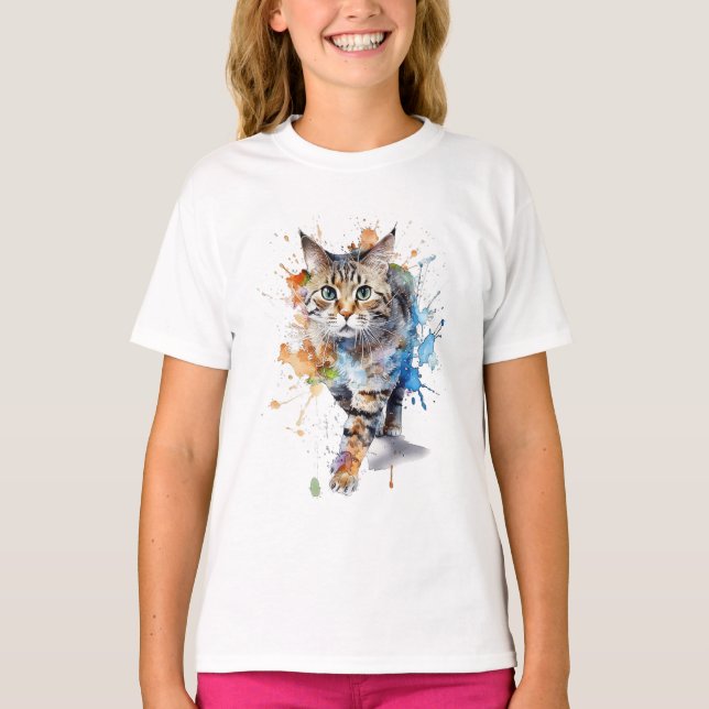  Gato en movimiento: belleza y gracia T Shirt (Framsida)