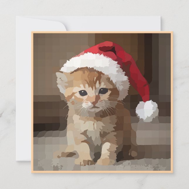 Gato fofo em noite de Natal. Inbjudningar (Framsida)