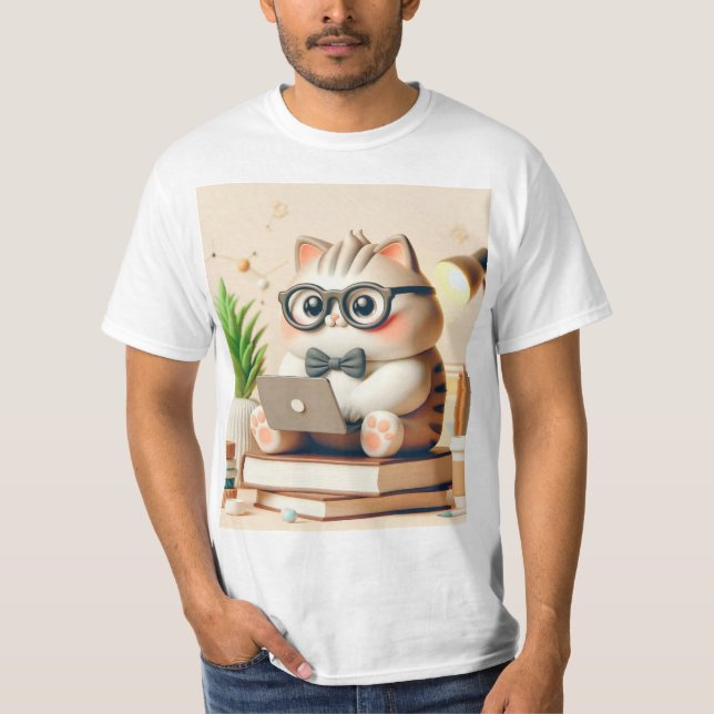 Gato informático 3D T Shirt (Framsida)