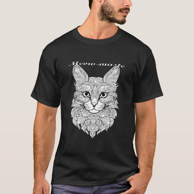 Gato Mandala de Relax T Shirt (Framsida)