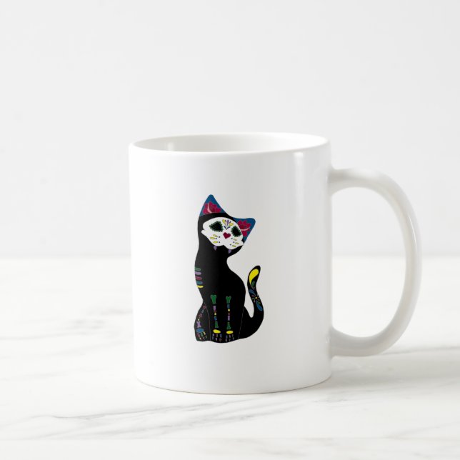 "Gato Muerto" Diameter De Los Muertos Katt Kaffemugg (Höger)
