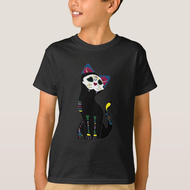 "Gato Muerto" Diameter De Los Muertos Katt Tee (Framsida)