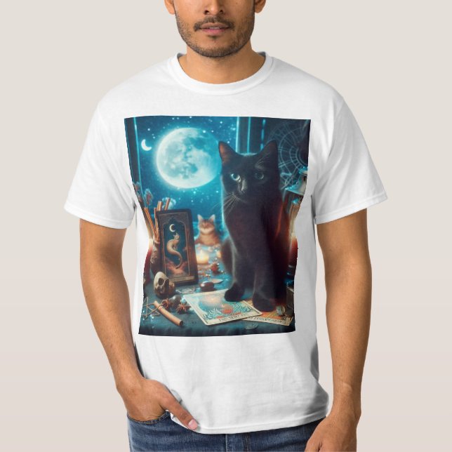 Gato negro y tarot t shirt (Framsida)