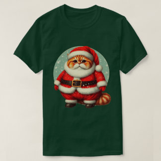 Gato Papa Noel T Shirt