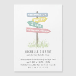 Gatonsignation 8:e Klass Gradution Party-inbjudan Magnetisk Inbjudningskort