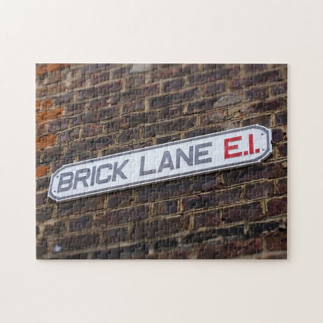 Gatontecken för London Brick Lane - 11 x 14 - 252  Pussel (Horisontell)