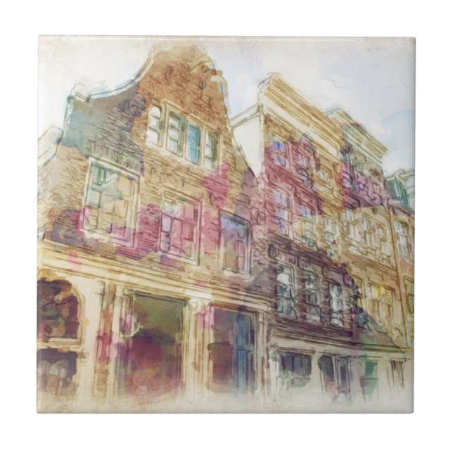 Gator av gammala Amsterdam Kakelplatta (Framsidan)