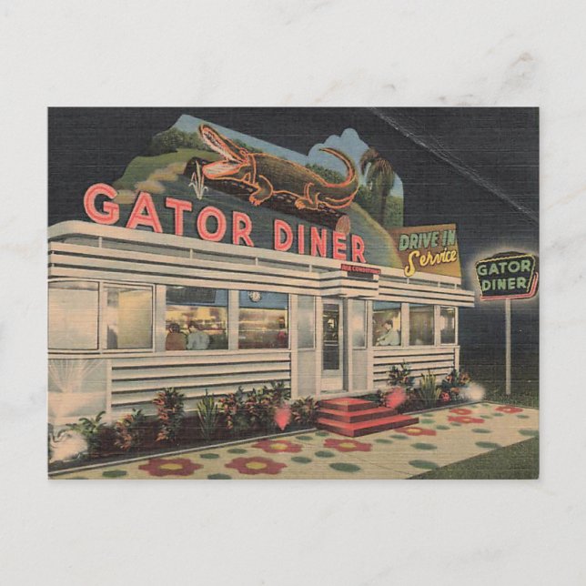 Gator Diner Vintage vykort (Framsida)