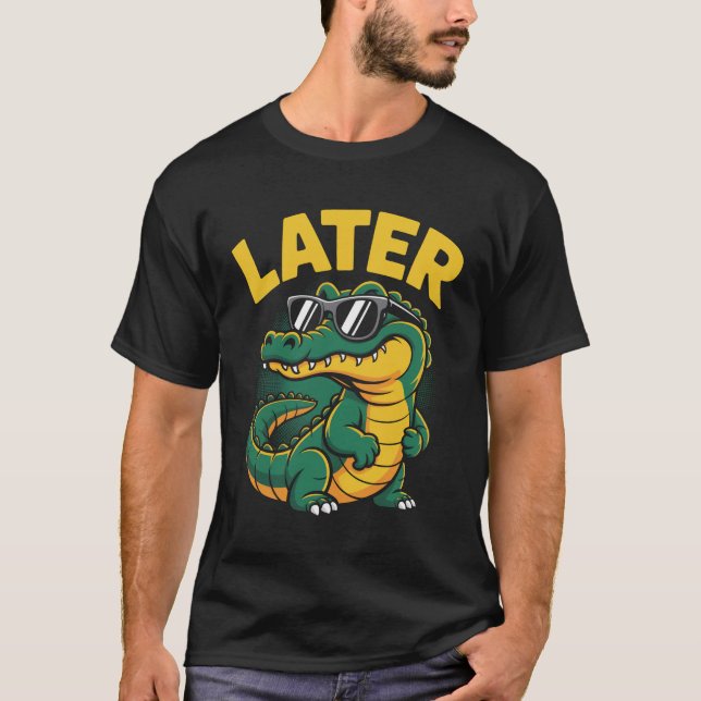 Gator Gator Senare Alligator Gator T Shirt (Framsida)