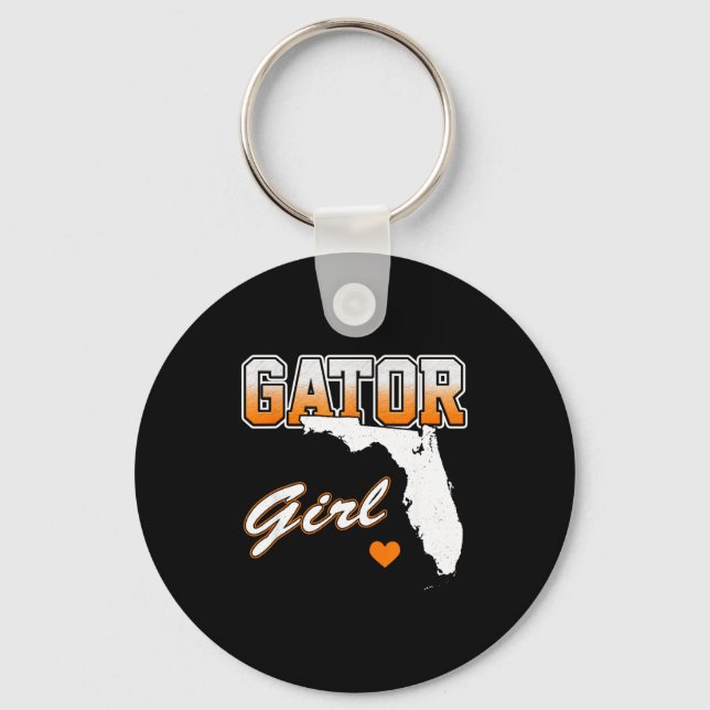 Gator Girl Florida Heart Map Souvenir Gift For Wom Nyckelring (Framsida)