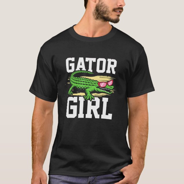 Gator Girl for Men Women Crocodile   T Shirt (Framsida)