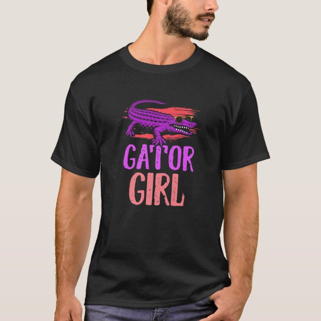 Gator Girl for Women Crocodile  Girls T Shirt (Framsida)