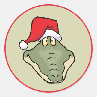 Gator Head Santa Runt Klistermärke