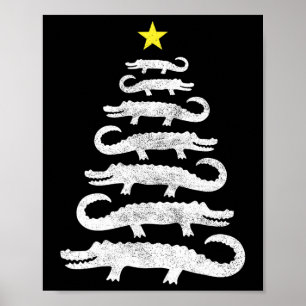Gator Julgran Vild Alligator Julafton Funny A Poster