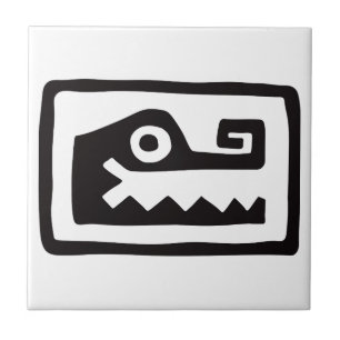 Gator, mexikansk hieroglyf(Maya) Kakelplatta