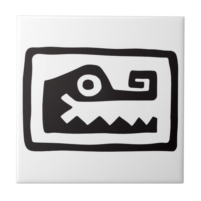 Gator, mexikansk hieroglyf(Maya) Kakelplatta (Framsidan)