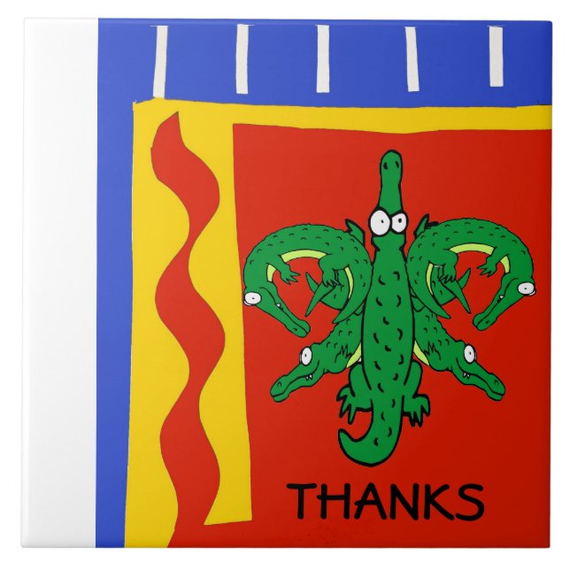 Gator, nederländskt Delft-utseende, redigera text Kakelplatta (Framsidan)