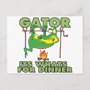 GATOR sina vassar till middagsrolig tecknad Vykort