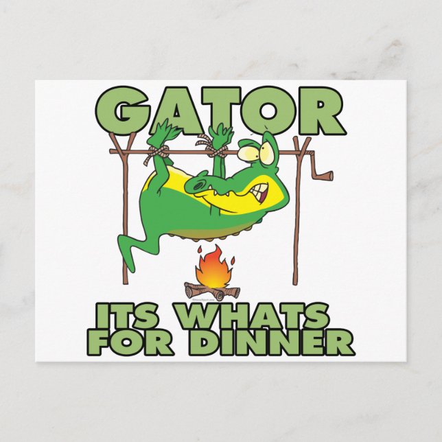 GATOR sina vassar till middagsrolig tecknad Vykort (Framsida)
