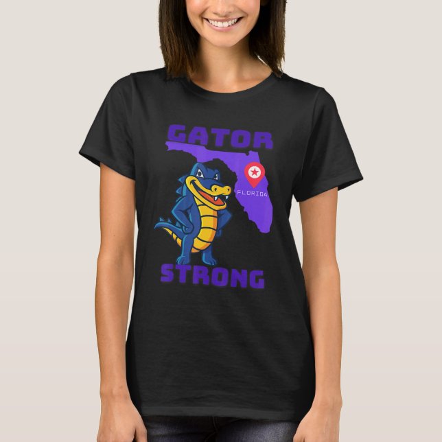 Gator Strong Florida Alligator Crokodile Zoo Anima T Shirt (Framsida)