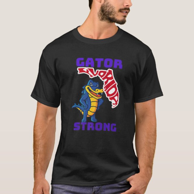 Gator Strong Florida Alligator Crokodile Zoo Anima T Shirt (Framsida)