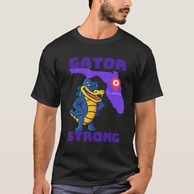 Gator Strong Florida Alligator Crokodile Zoo Anima T Shirt (Framsida)