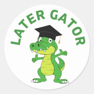 Gator Studenten Funny Sticker Runt Klistermärke