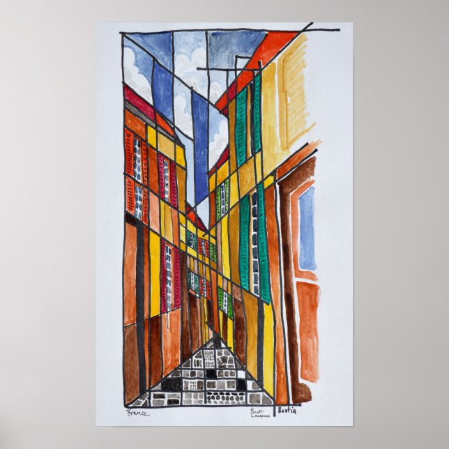 Gatorna i Bastia | Korsika, Frankrike Poster (Framsidan)