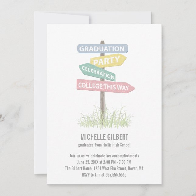 Gatortecken Gradution Party Inbjudningar (Framsida)