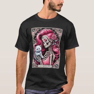 Gatos before Vatos Skeleton Cat Kitten Älskare Gru T Shirt