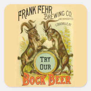 Gats Bock Beer Advertising Fyrkantigt Klistermärke