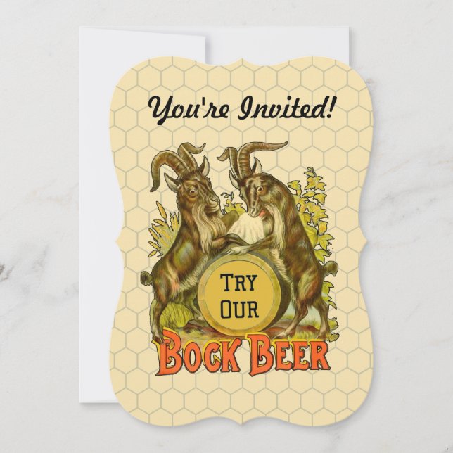 Gats Bock Beer Advertising Inbjudningar (Framsida)