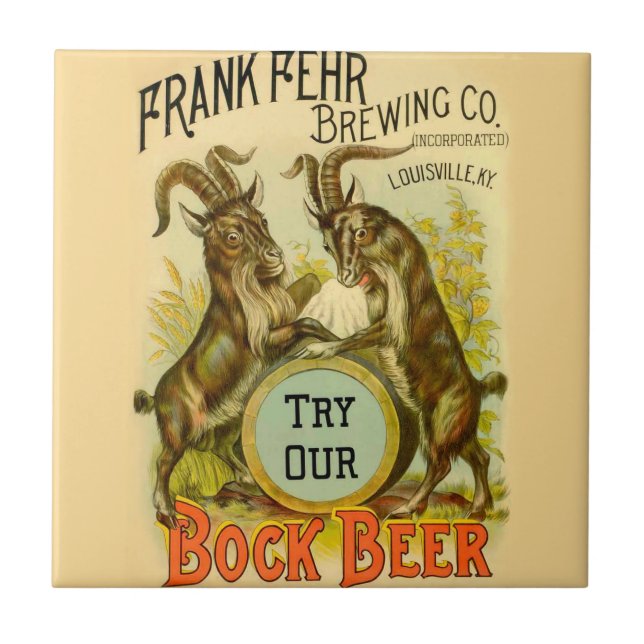 Gats Bock Beer Advertising Kakelplatta (Framsidan)