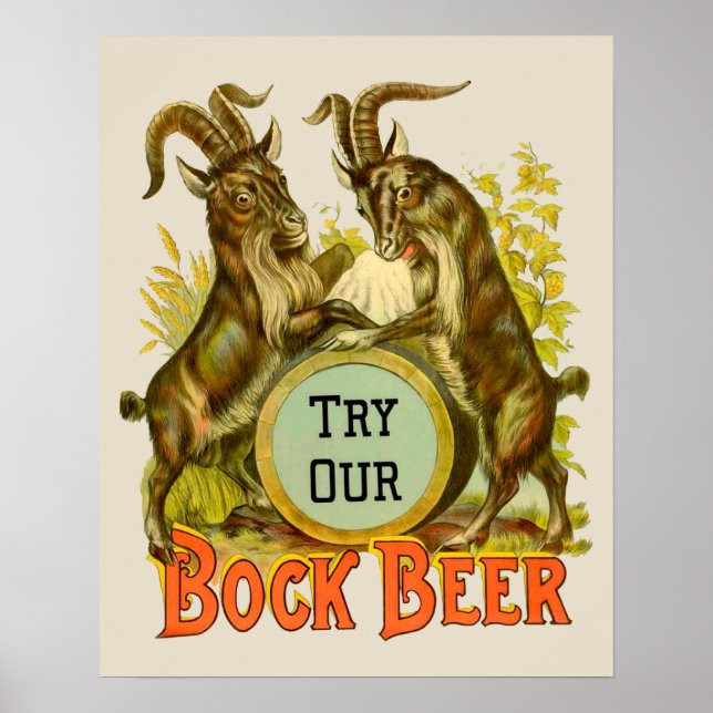 Gats Bock Beer Advertising Poster (Framsidan)