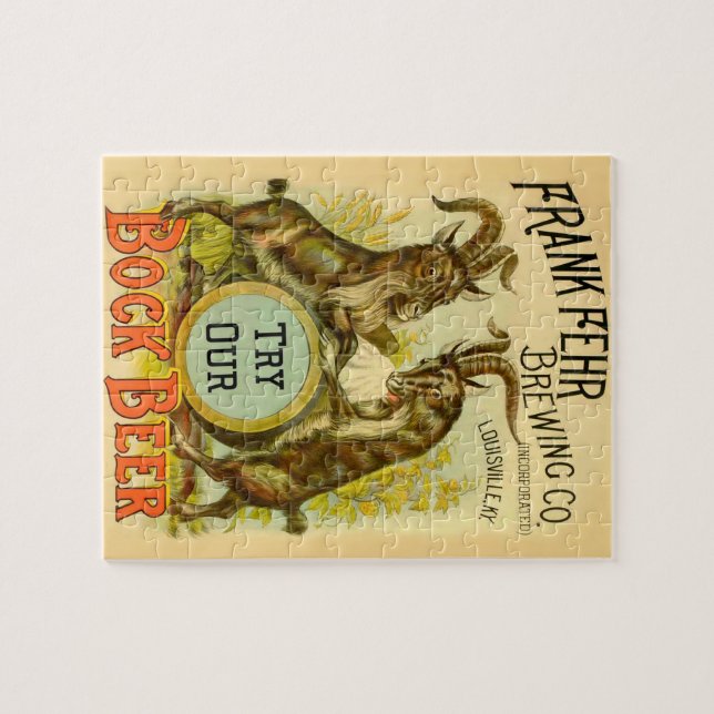 Gats Bock Beer Advertising Pussel (Horisontell)