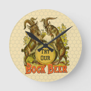 Gats Bock Beer Advertising Rund Klocka