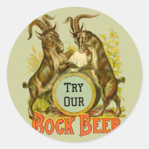 Gats Bock Beer Advertising Runt Klistermärke