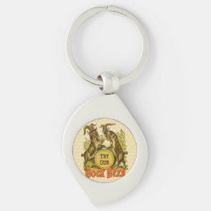 Gats Bock Beer Advertising Swirl Silverfärgad Nyckelring