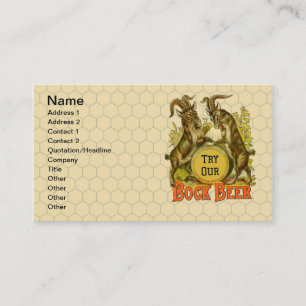 Gats Bock Beer Advertising Visitkort