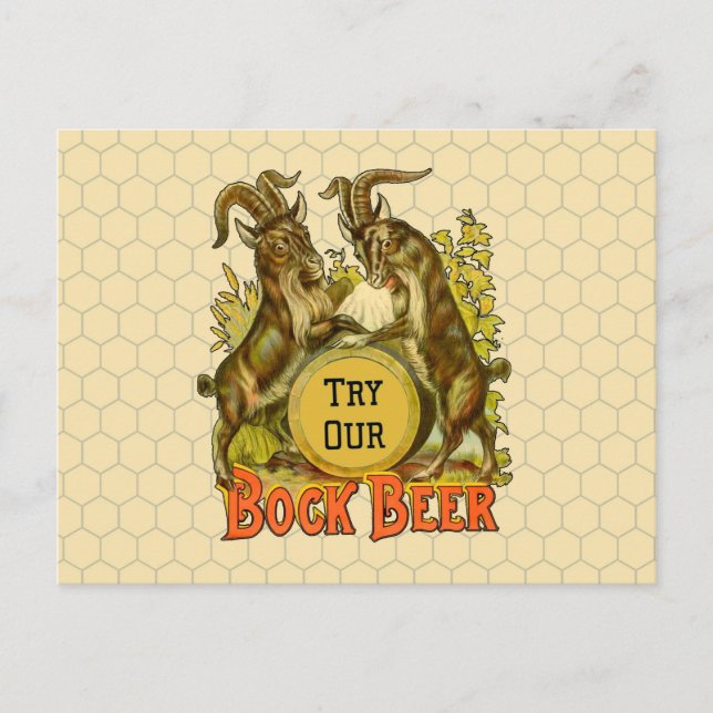 Gats Bock Beer Advertising Vykort (Framsida)